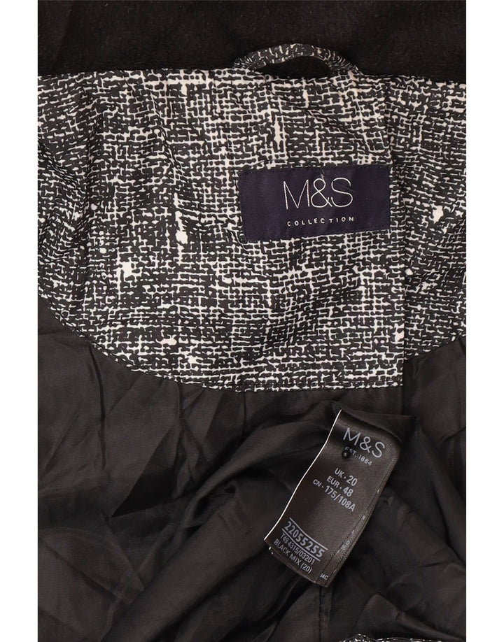Marks & Spencer Chaqueta acolchada para mujer UK 20 2XL Poliéster moteado negro