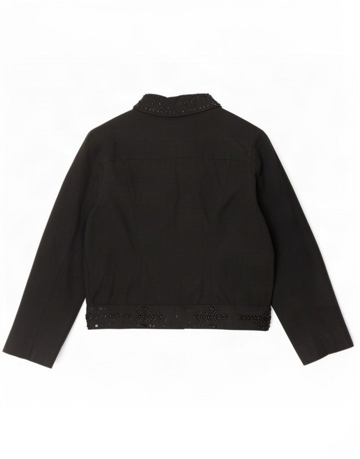 Roccobarocco Chaqueta Bomber para Mujer IT 46 Grande Algodón Negro
