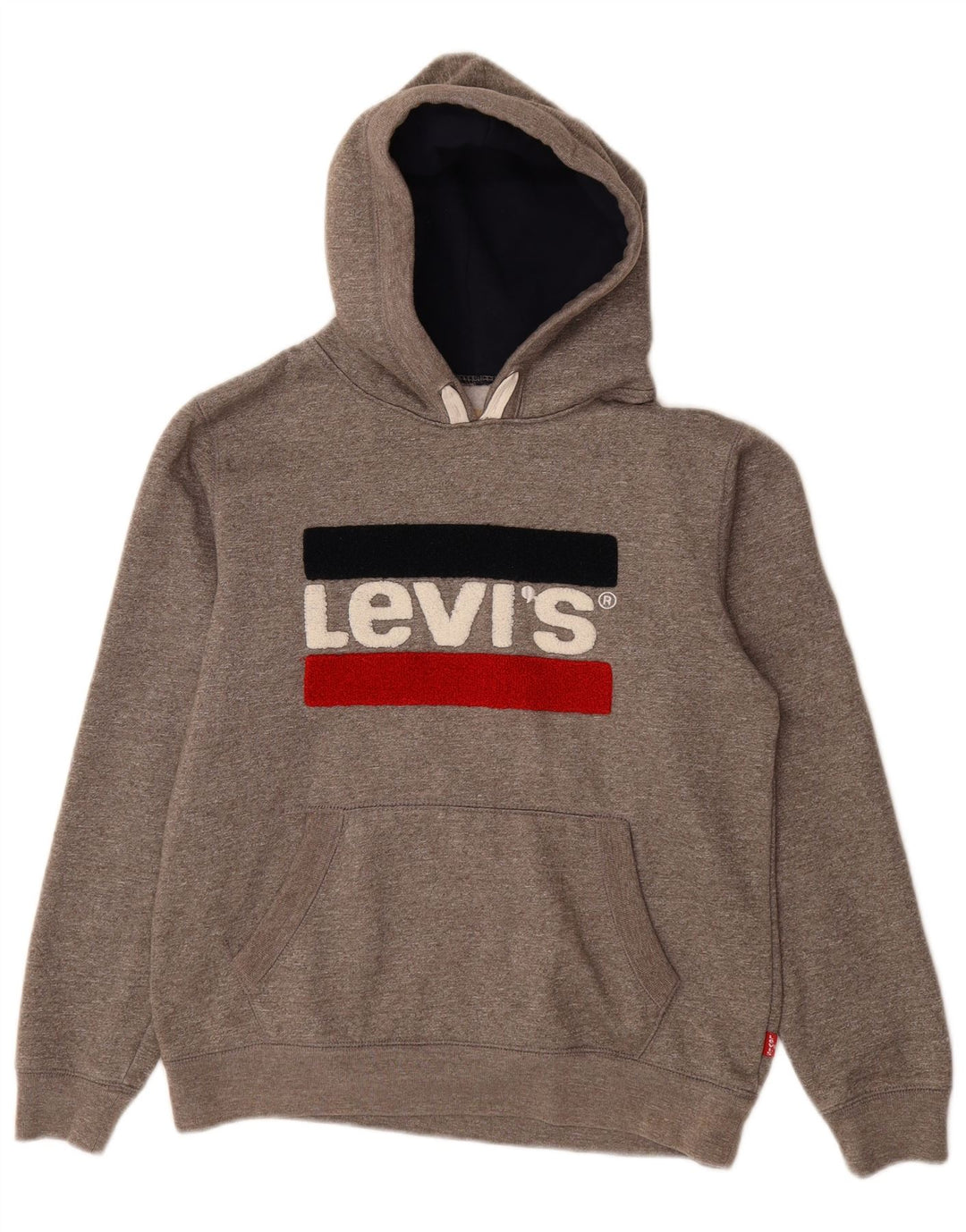 LEVI'S Jersey con capucha gráfico para mujer Reino Unido 46 Algodón moteado gris grande