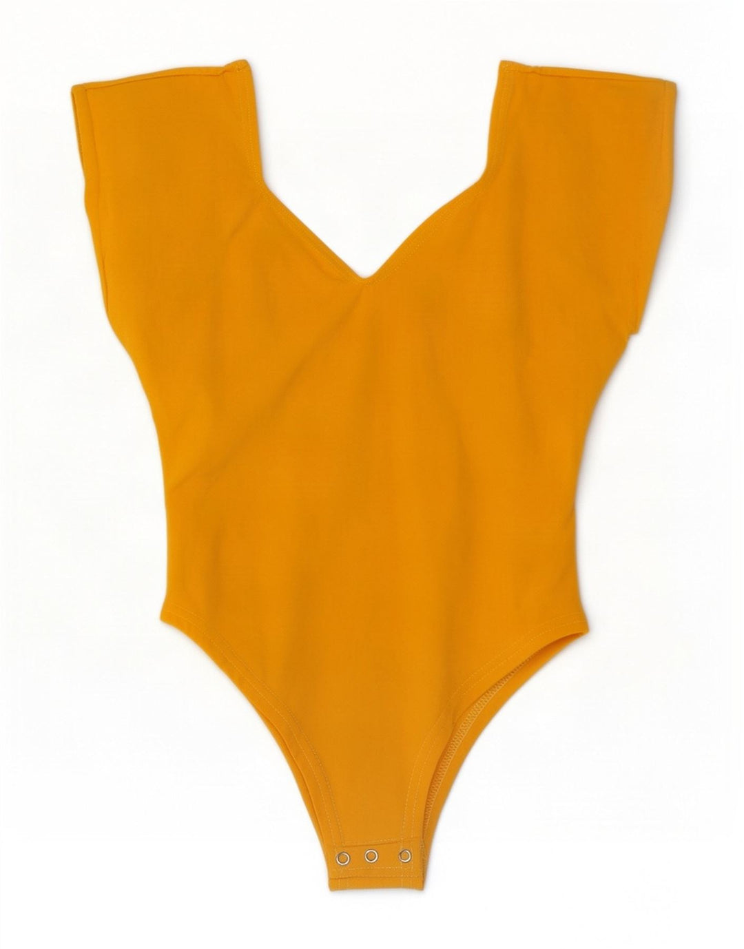 Vintage mujer sin mangas body UK 12 algodón amarillo medio