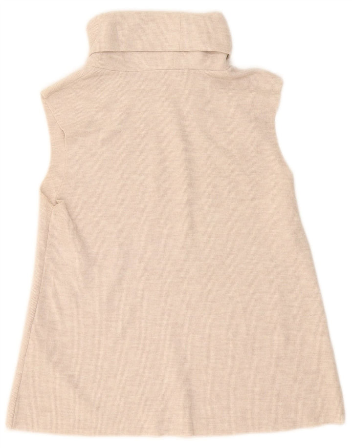 Zara Mujer Chaleco Top Reino Unido 12 Medio Off White Algodón