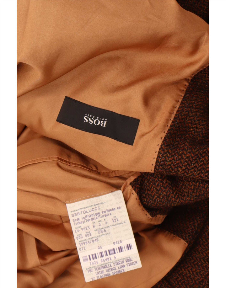 Hugo Boss Chaqueta tipo blazer de 2 botones para hombre EU 56 3XL Marrón Espiga