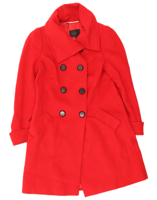 Abrigo de doble botonadura para mujer Coast UK 12 Lana roja mediana
