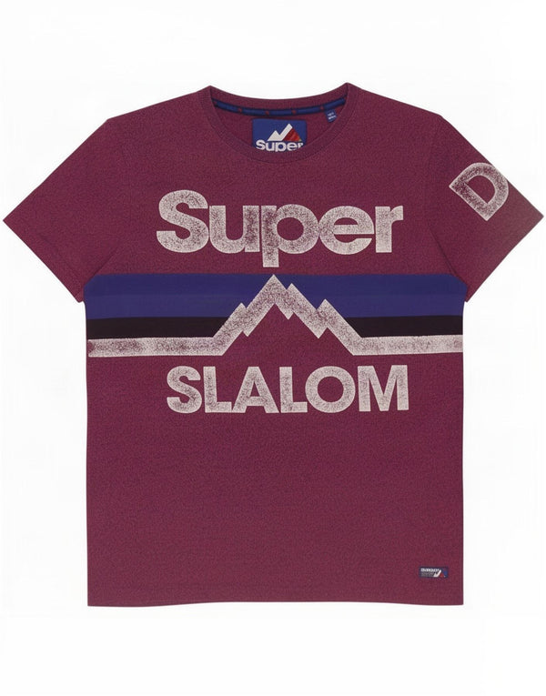 Superdry Camiseta con gráfico de hombre, talla grande, de algodón moteado en morado