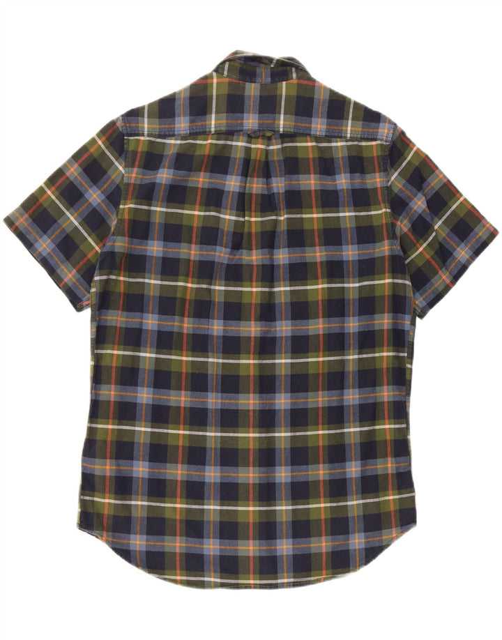 Timberland Camisa De Manga Corta Para Hombre Algodón A Cuadros Azul Marino Mediano