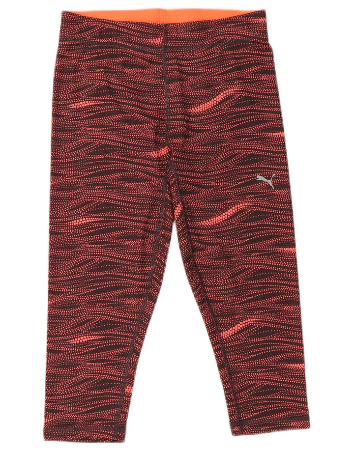 Puma Leggings Capri con patrón abstracto para mujer, talla 40, talla pequeña, multicolor