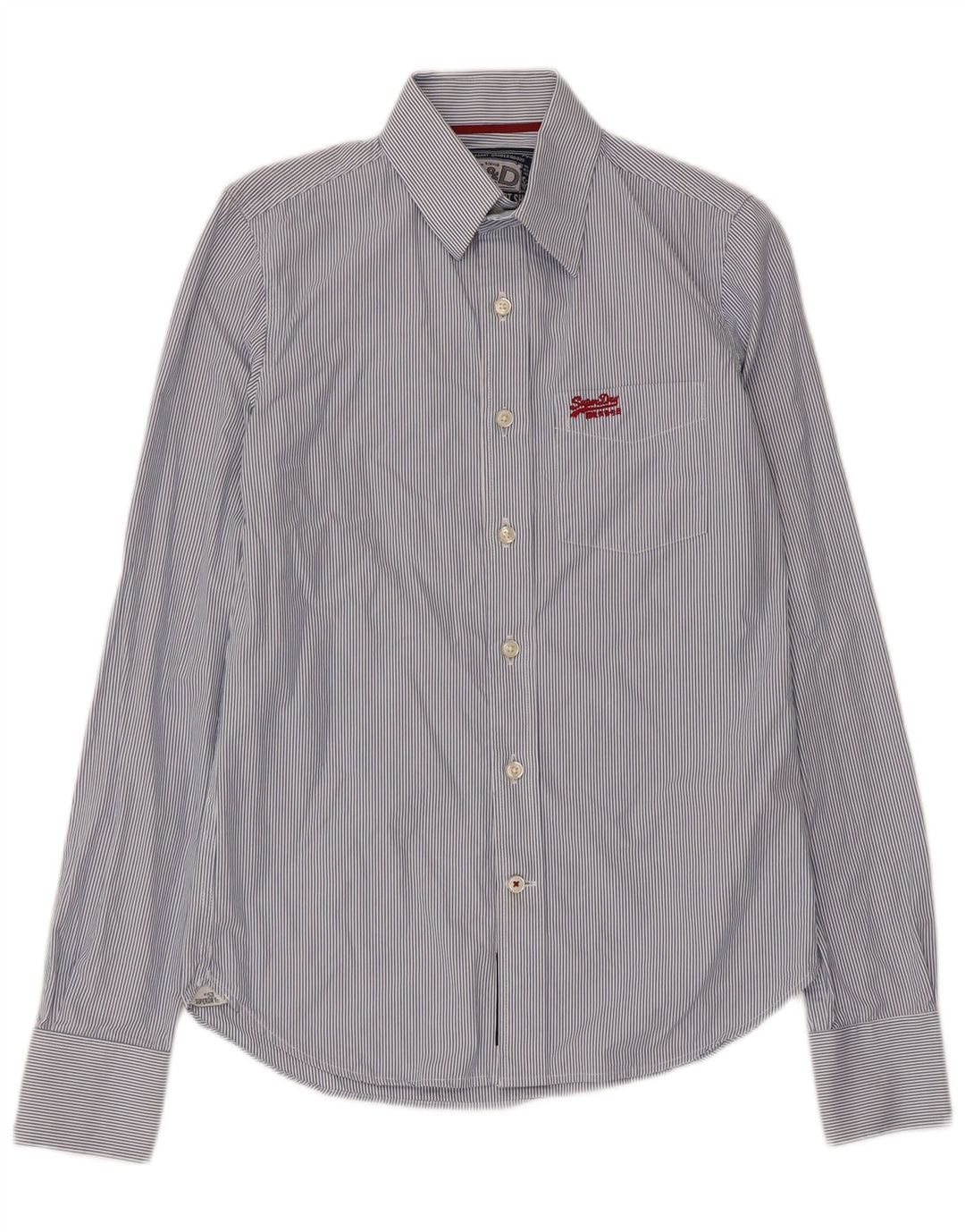Camisa Superdry para hombre de algodón a rayas azules pequeñas