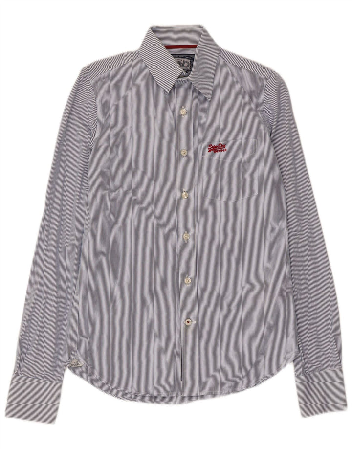 Camisa Superdry para hombre de algodón a rayas azules pequeñas