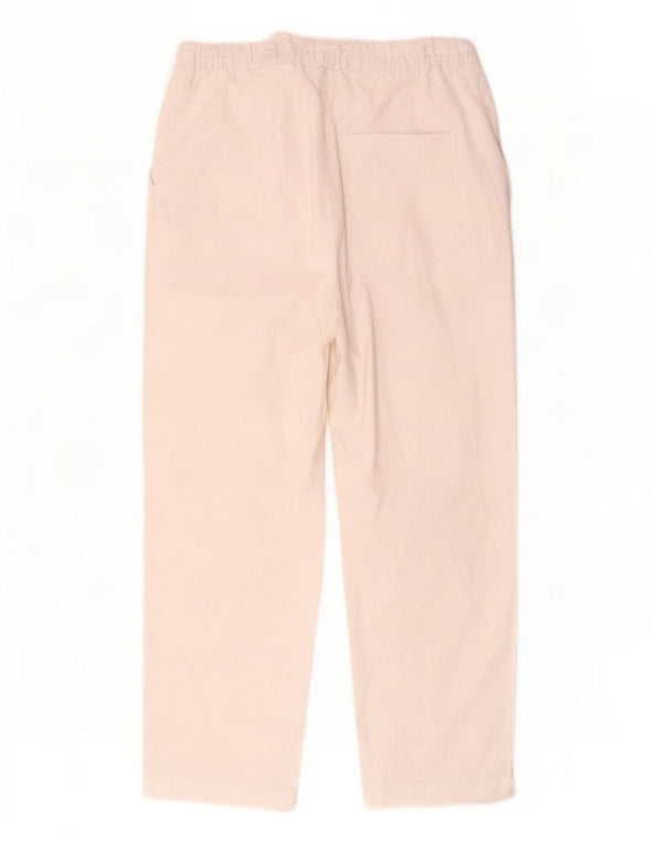 Zara Mujer Pantalón Chino Recto Mediano W28 L26 Blanco Algodón