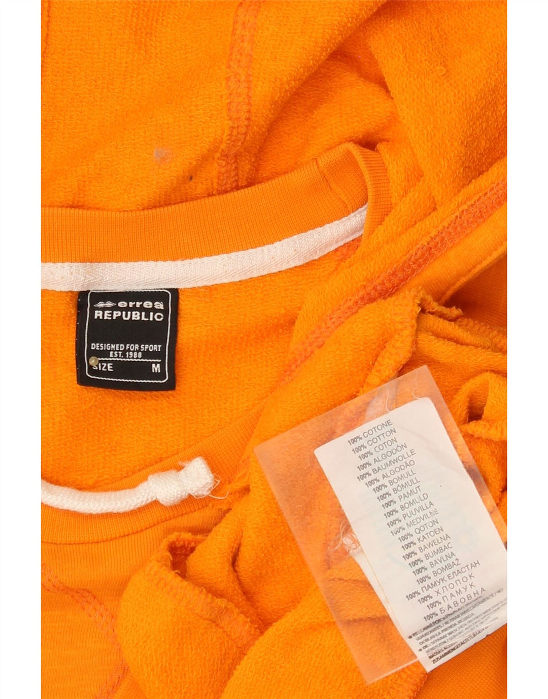 ERREA Jersey con capucha gráfica para hombre Algodón naranja medio