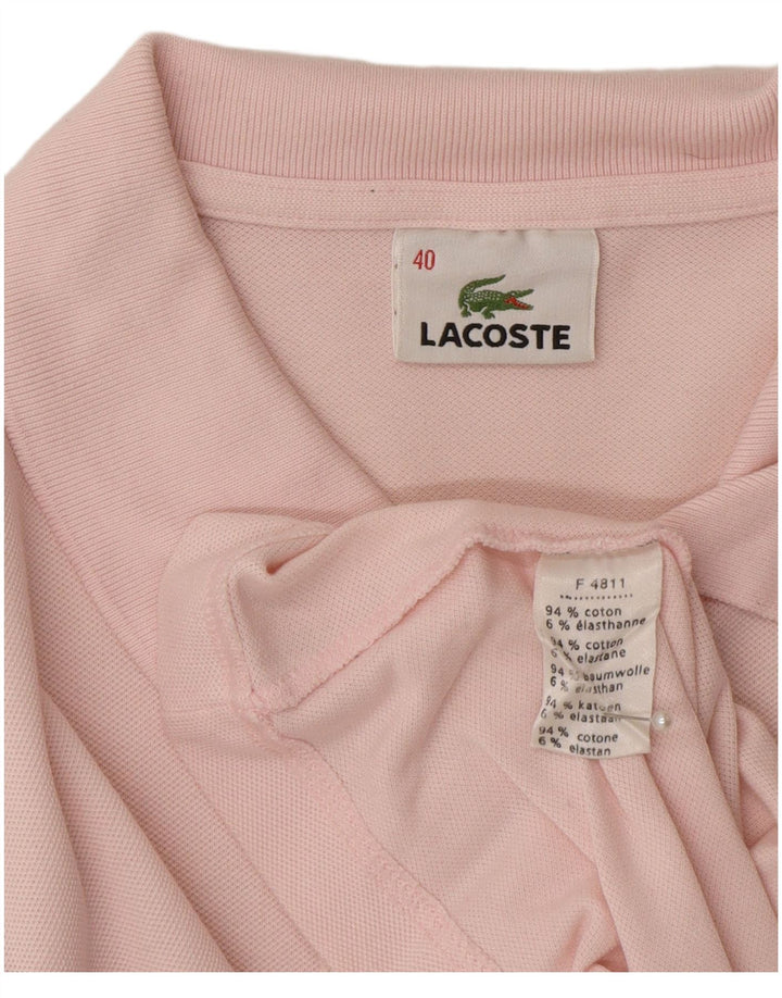 Polo Lacoste De Manga Larga Para Mujer Talla 40 Algodón Rosa Mediano