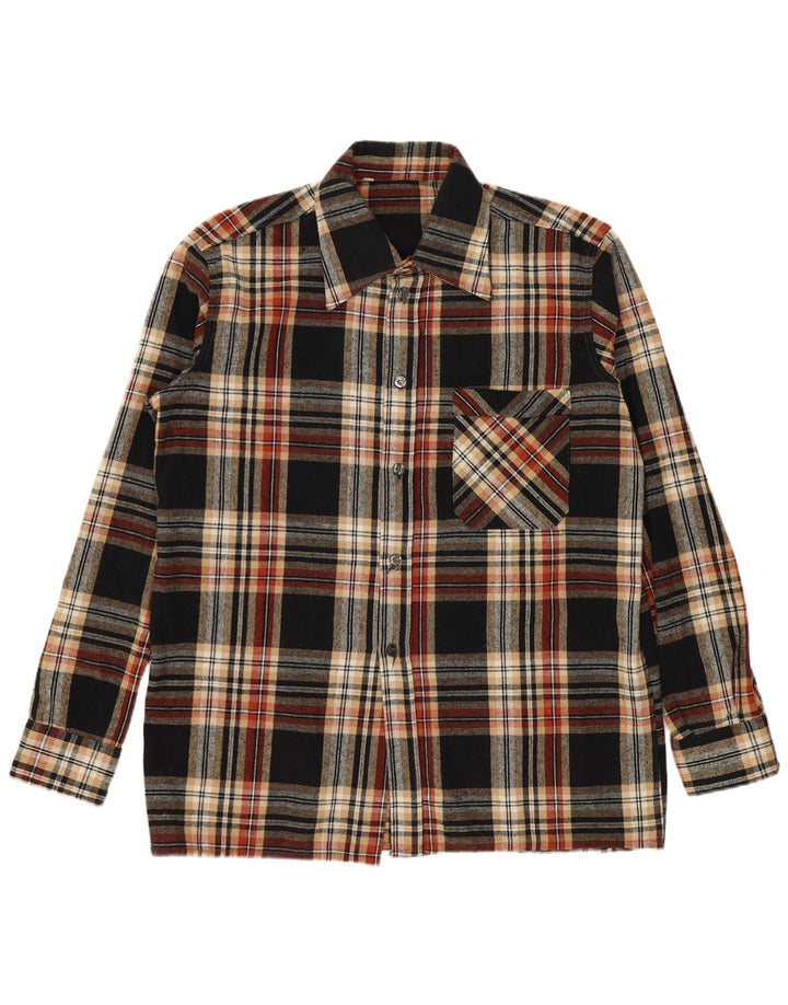 Camisa de franela vintage para hombre talla 39 mediana multicolor cheque poliacrílico