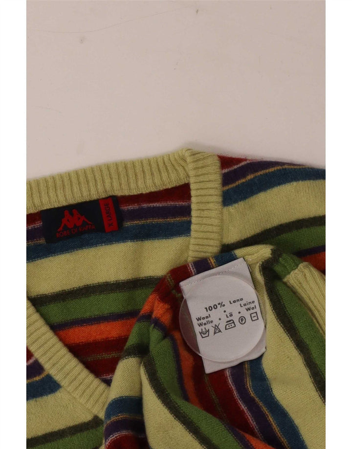 Kappa Jersey con Cuello en V para Hombre XL Lana a Rayas Multicolor