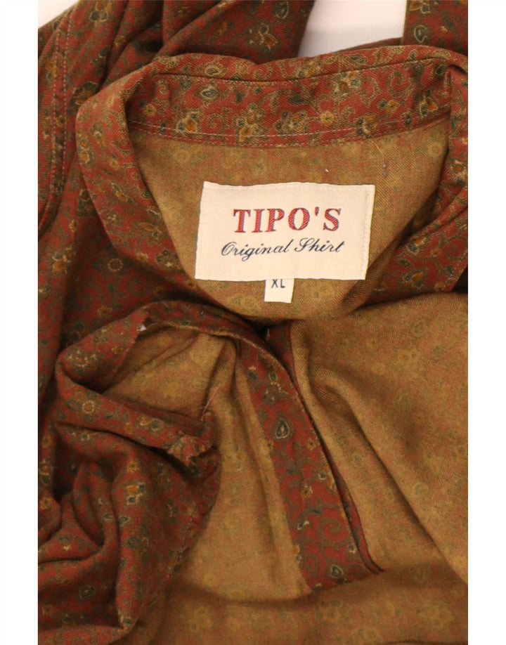 Camisa Tipo' S Hombre XL Marrón Floral
