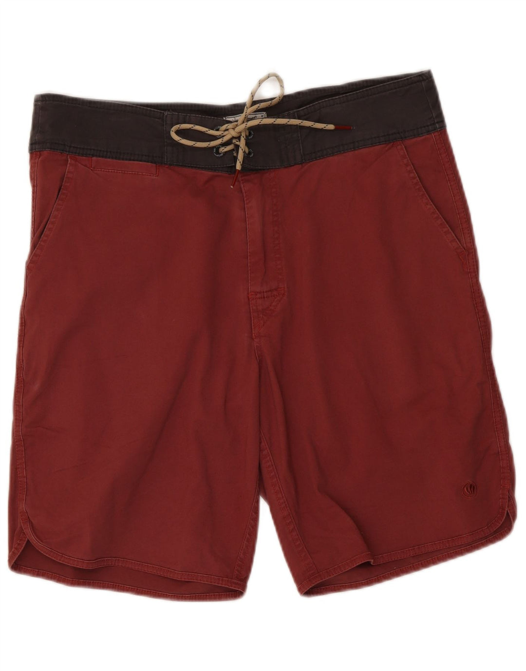 Bañador para hombre Fat Face de algodón color block en rojo medio