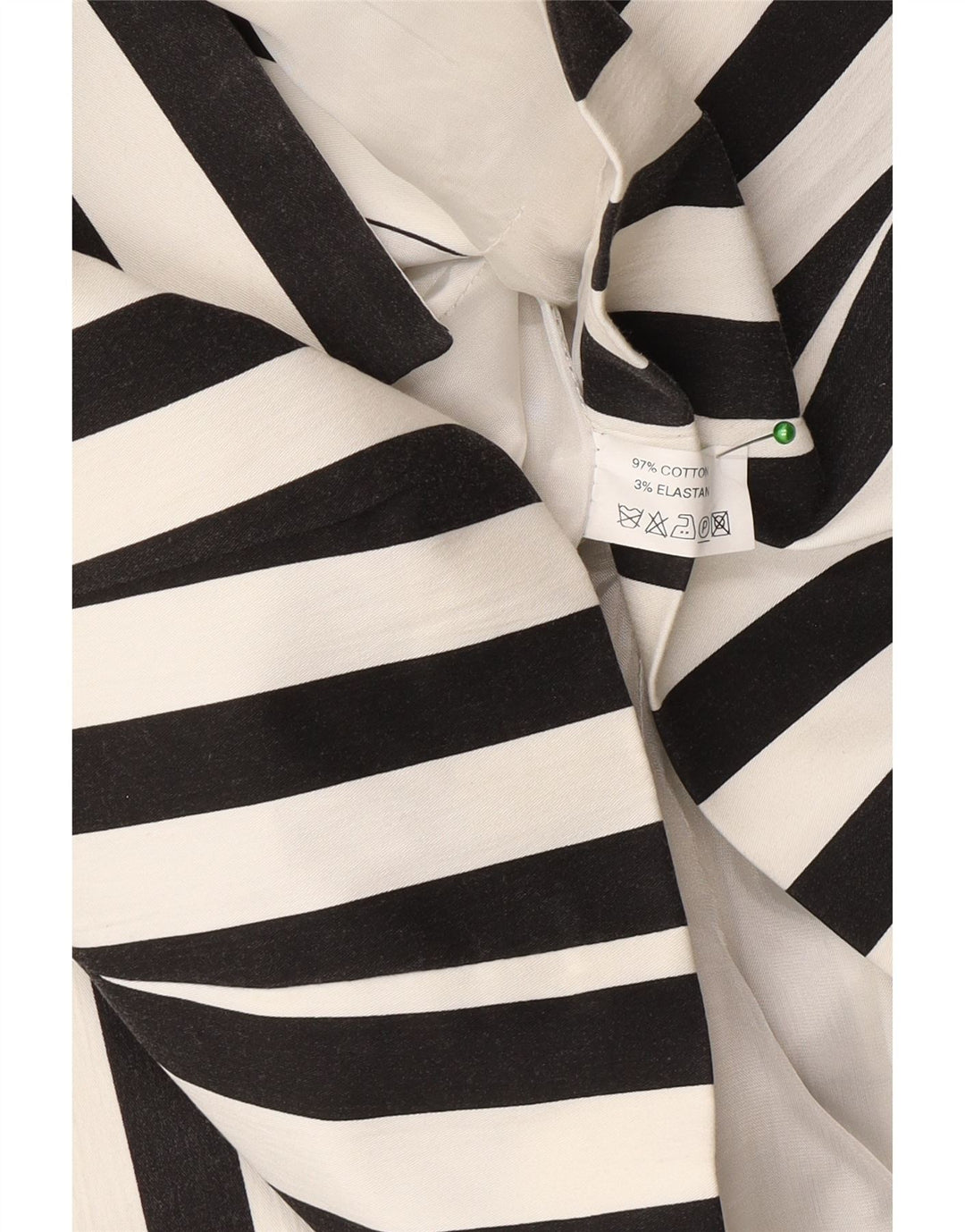 Vintage mujer 5 botones Blazer chaqueta Reino Unido 12 algodón a rayas negro medio