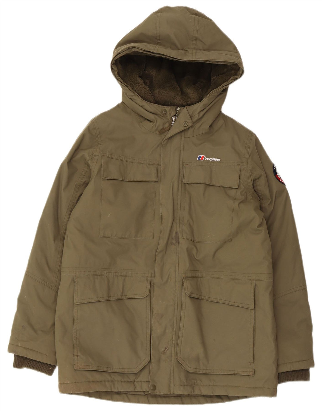 Berghaus Parka con capucha para niño 11-12 años Caqui Poliamida