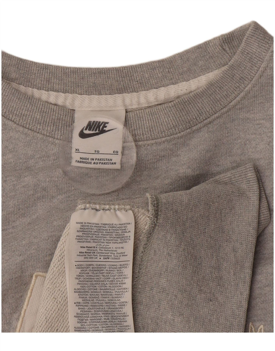 Nike Hombre Graphic Sudadera Jumper XL Gris Algodón