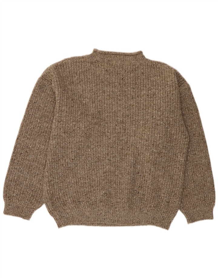 BERTO LUCCI Jersey de cuello redondo para hombre XL Gris Rayas