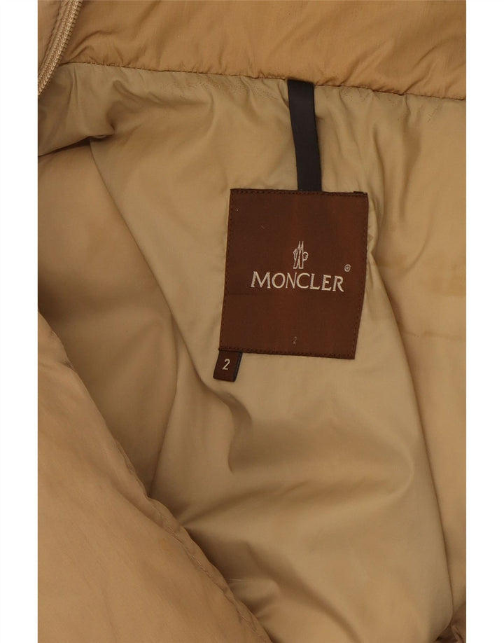 Moncler Mujer Abrigo Acolchado Talla 2 Medio Beige Poliamida