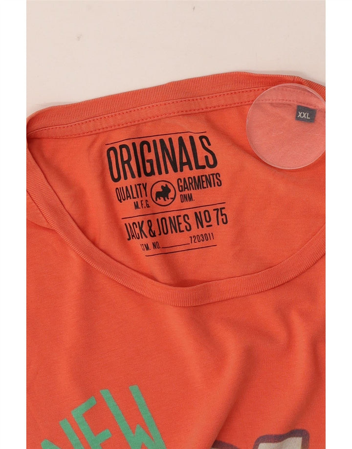 Jack & Jones Camiseta gráfica para hombre Top 2XL Naranja