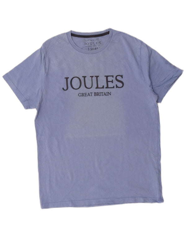 Joules Hombre Camiseta Gráfica Top Algodón Azul Medio