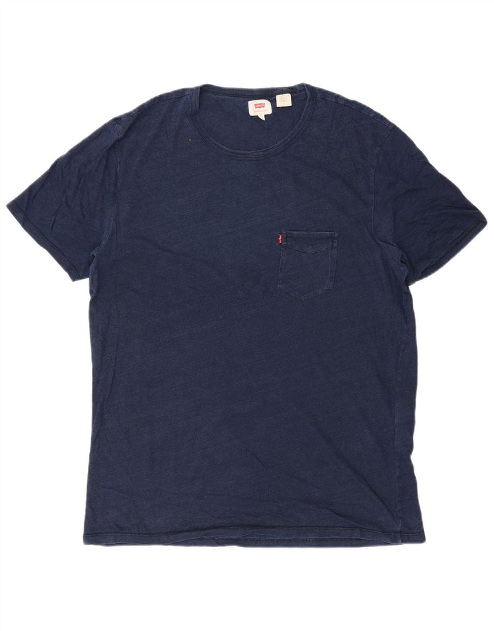 LEVI'S Camiseta para hombre Top Large de algodón moteado azul marino