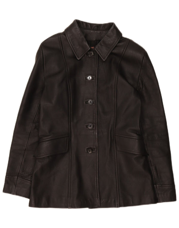 Bruno's Of London Chaqueta de cuero para mujer UK 42 Mediana Negra Clásica