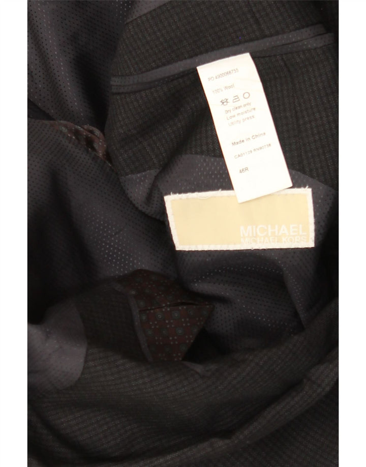 MICHAEL KORS Chaqueta tipo blazer de 2 botones para hombre UK 46 3XL Lana negra