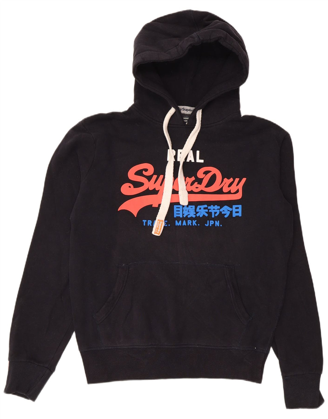 SUPERDRY Jersey con capucha gráfica para hombre Algodón negro mediano