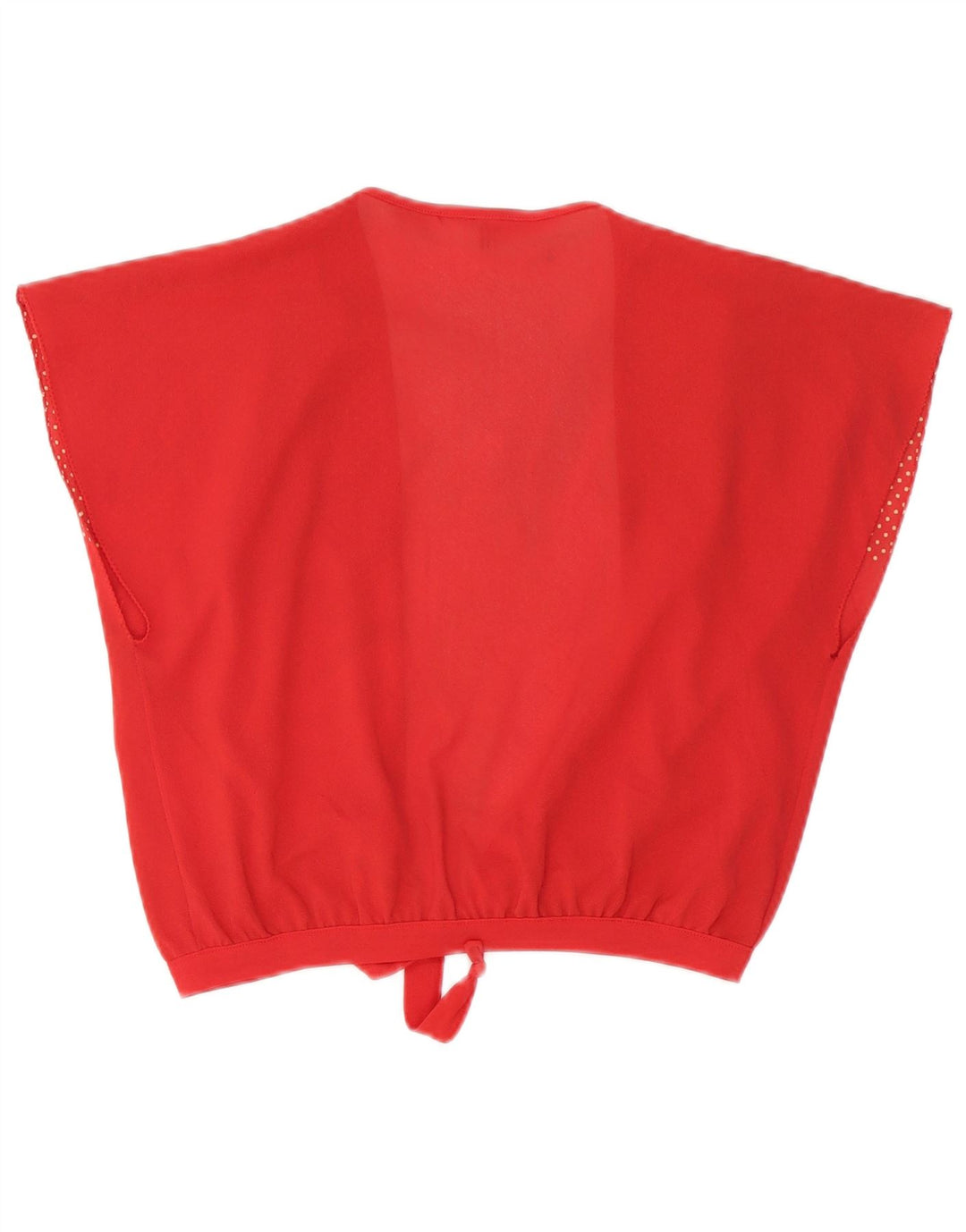 Vintage mujer frente corbata Cardigan Top IT 46 Triacetato manchado rojo grande