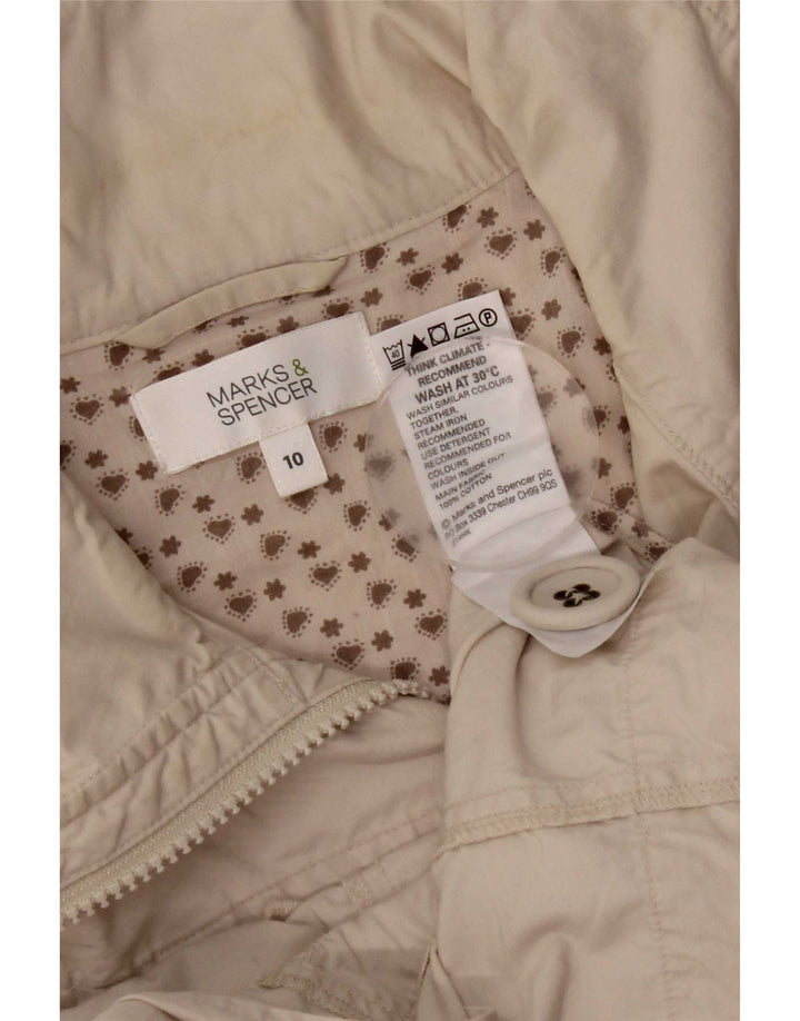 Marks & Spencer Chaqueta utilitaria para mujer UK 10 Small Beige Cotton