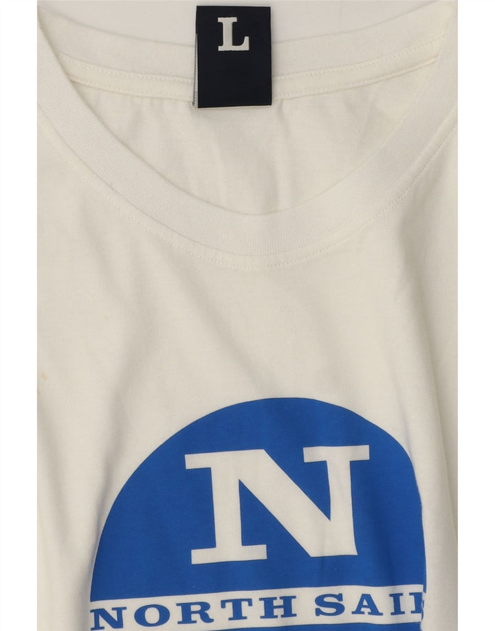 North Sails - Camiseta gráfica para hombre, talla grande, color blanco