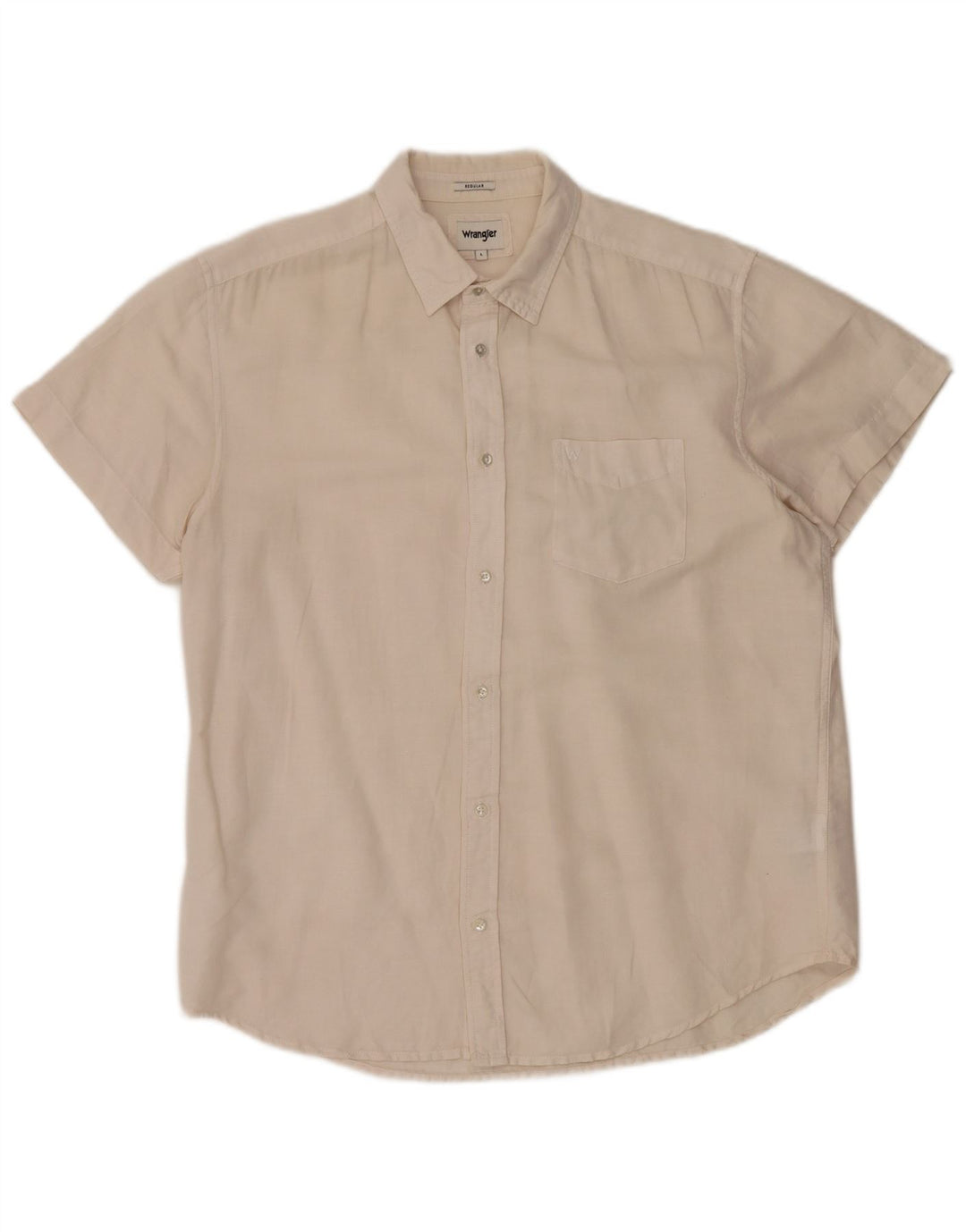 Wrangler Camisa Regular Fit De Manga Corta Para Hombre Lino Blanco Roto Grande