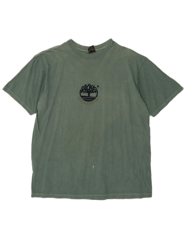 Timberland Camiseta Gráfica Hombre Top XL Algodón Verde