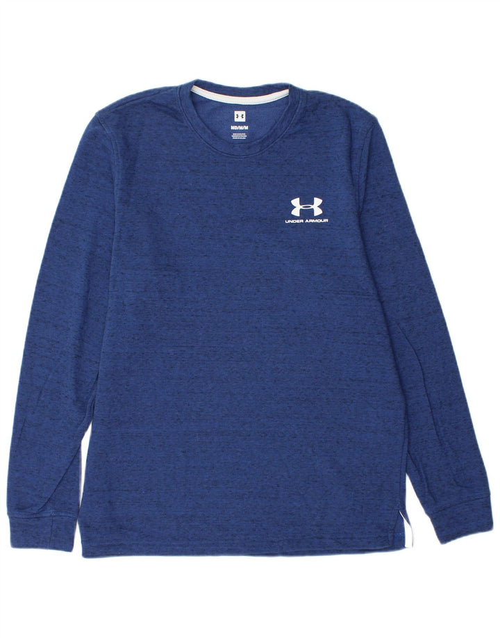 Under Armour Hombre Sudadera con gráfico tipo jersey de algodón moteado en azul medio