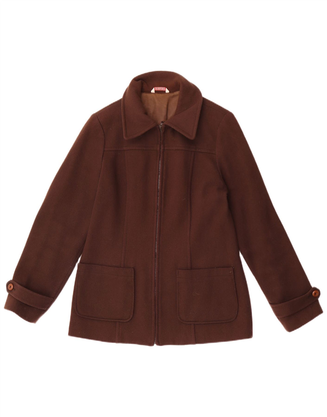 Stefanel Chaqueta Bomber para Mujer UK 46 Grande Lana Marrón