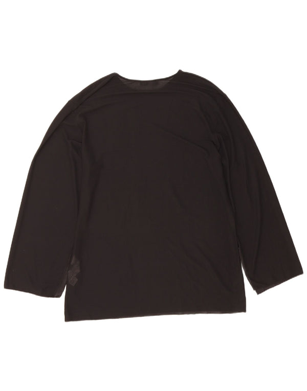 Zara Mujer Top Manga Larga ES 44 Medio Negro Poliéster