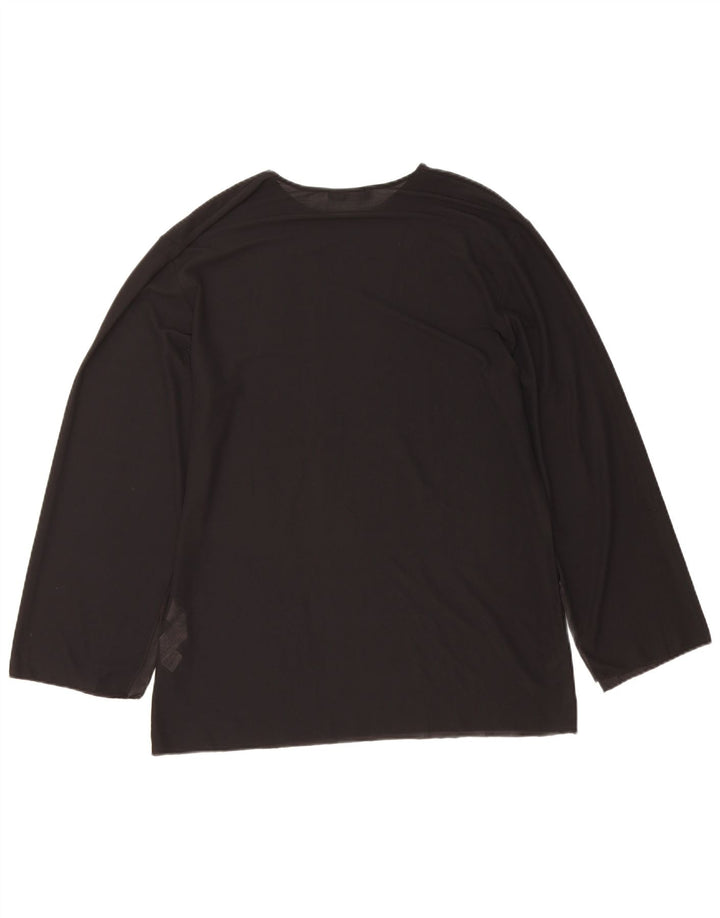 Zara Mujer Top Manga Larga ES 44 Medio Negro Poliéster
