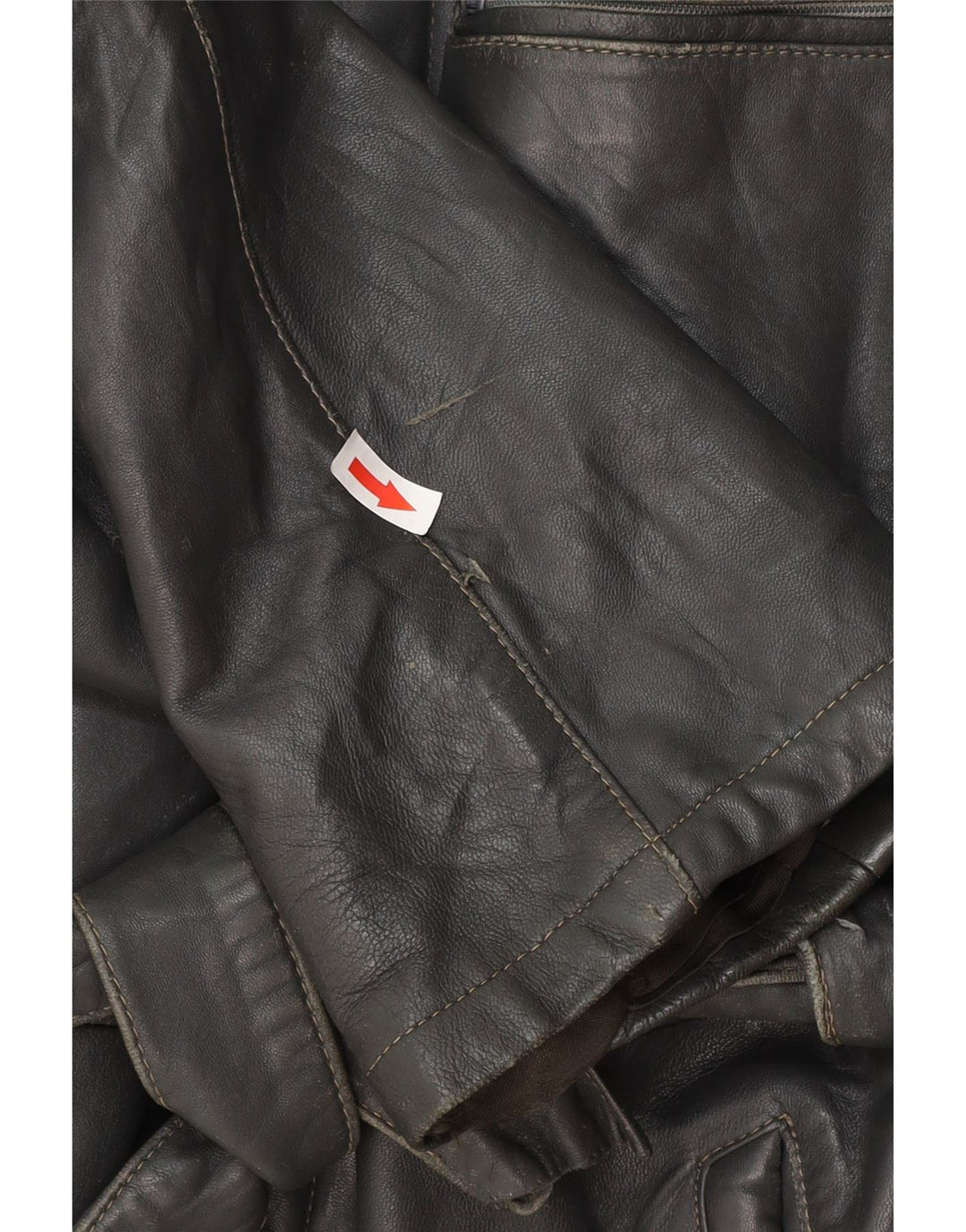 Chaqueta de cuero vintage para hombre IT 50 cuero negro grande