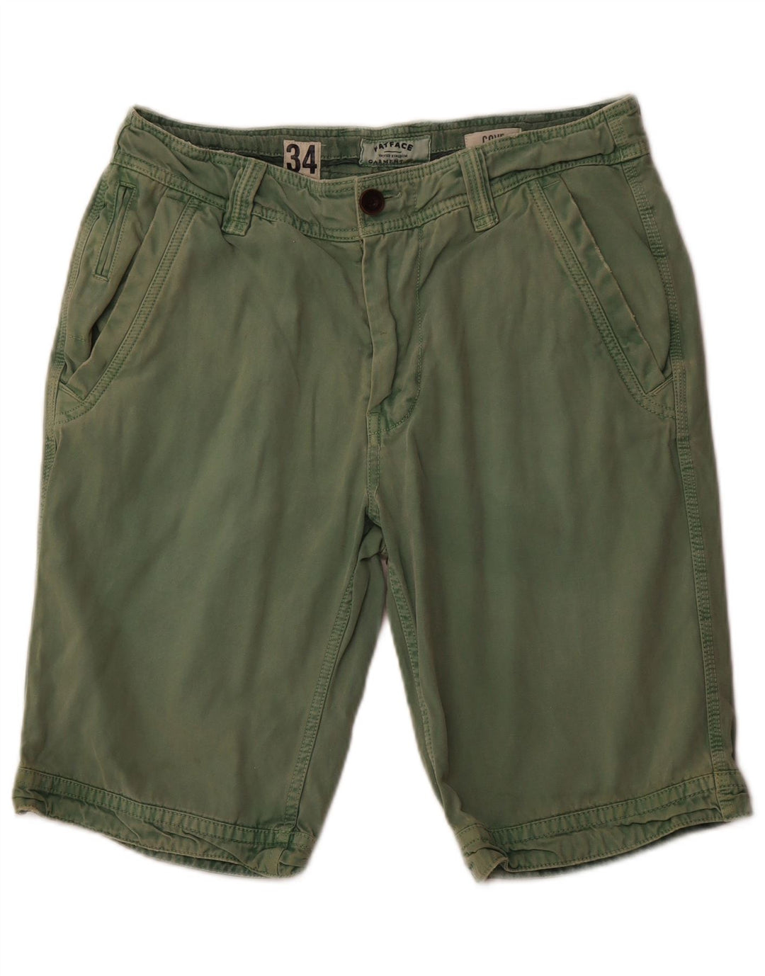 FAT FACE Pantalones cortos chinos para hombre W34 Algodón verde grande