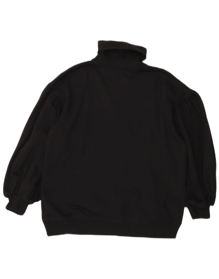 Zara - Jersey con cuello vuelto para mujer, talla 40, talla mediana, algodón negro