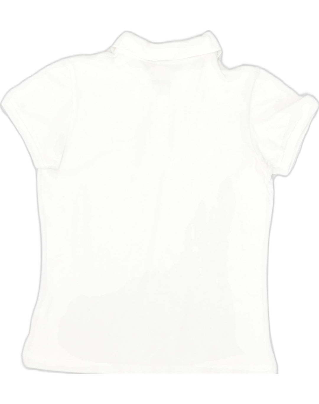CHAMPION Womens Polo Shirt UK 12 Medium White Cotton | Vintage Champion | Thrift | Second-Hand Champion | Used Clothing | Messina Hembry 