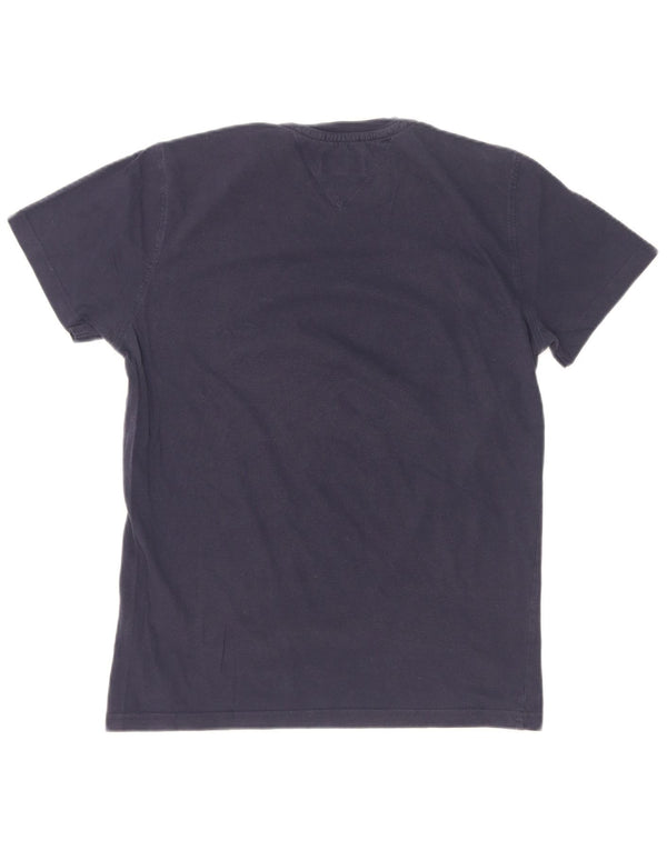 Tommy Hilfiger Camiseta gráfica para mujer Top UK 12 Medium Azul marino Algodón