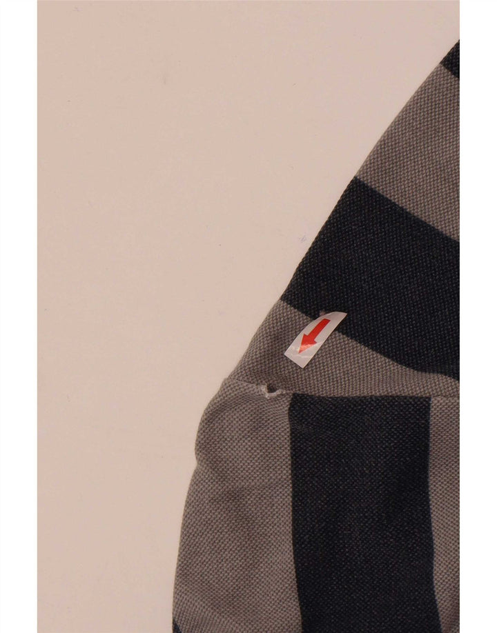 Crew Clothing - Sudadera con cuello y cremallera para hombre, color gris medio a rayas