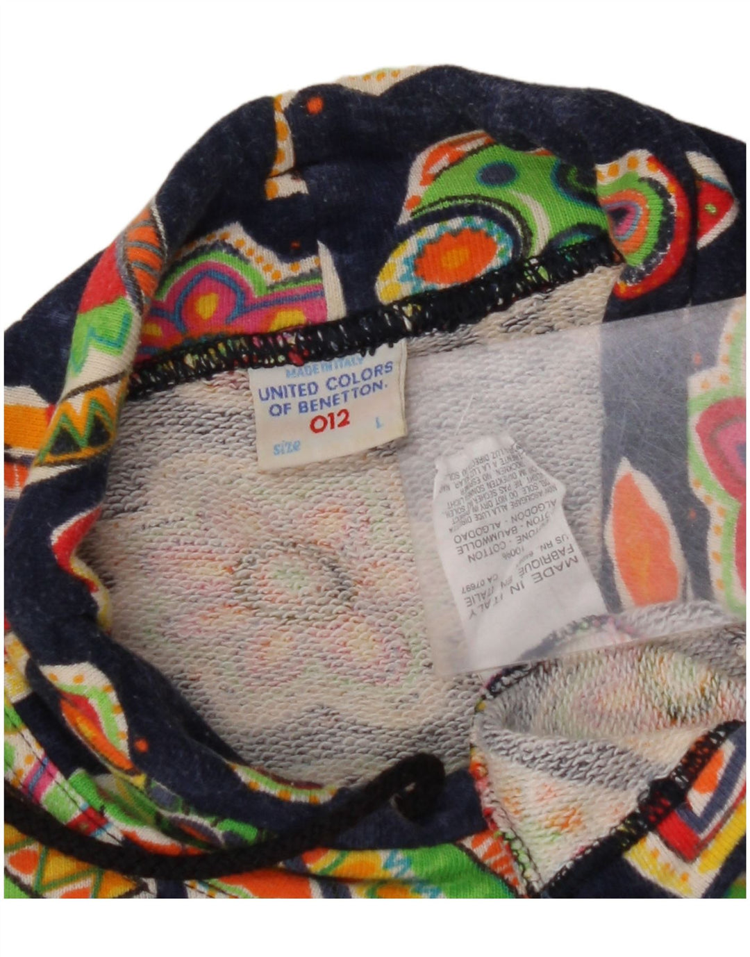 BENETTON Sudadera para Niñas 11-12 Años Grande Azul Marino Floral