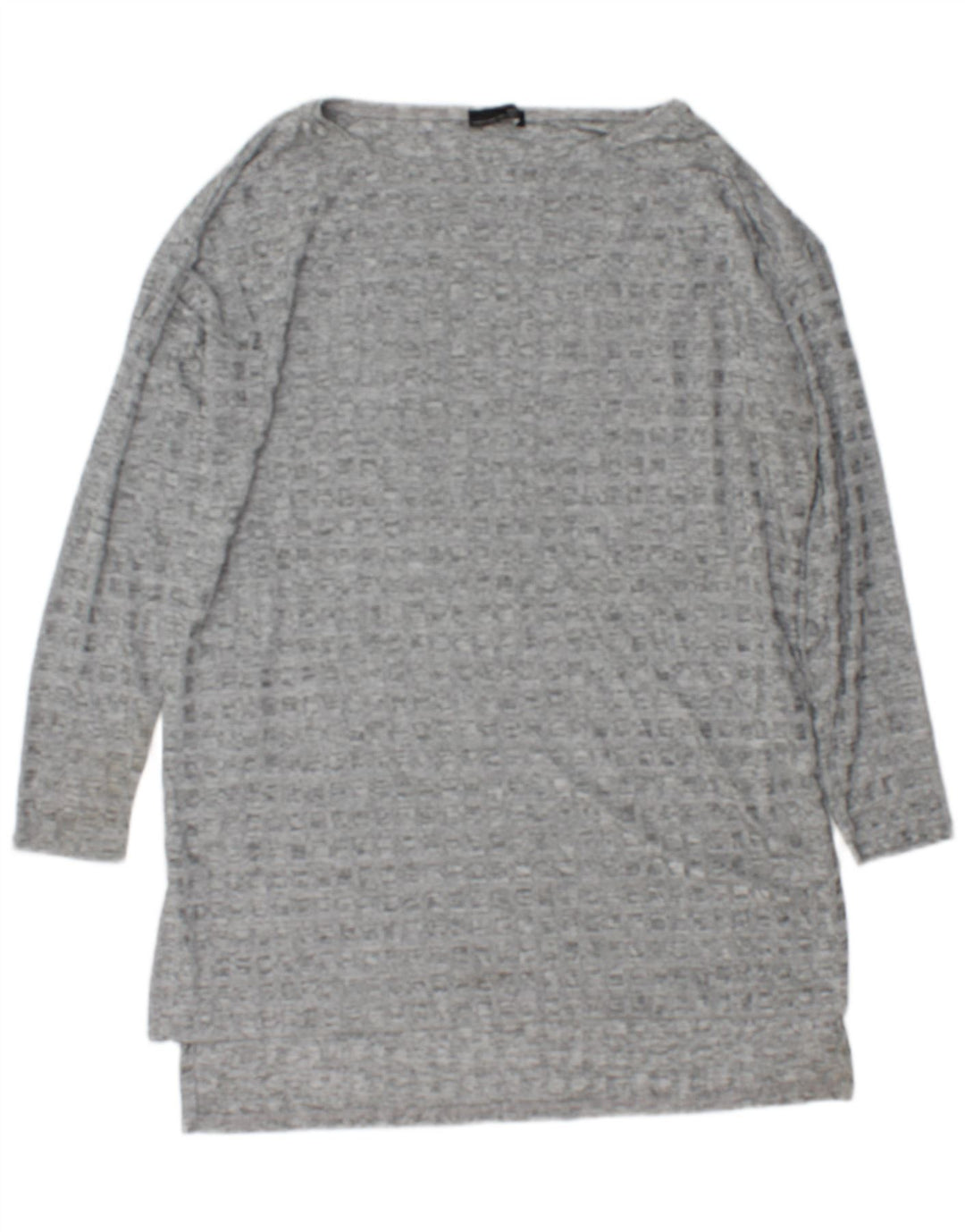 Zara Top tipo túnica de manga larga para mujer UK 46 Poliéster moteado gris grande