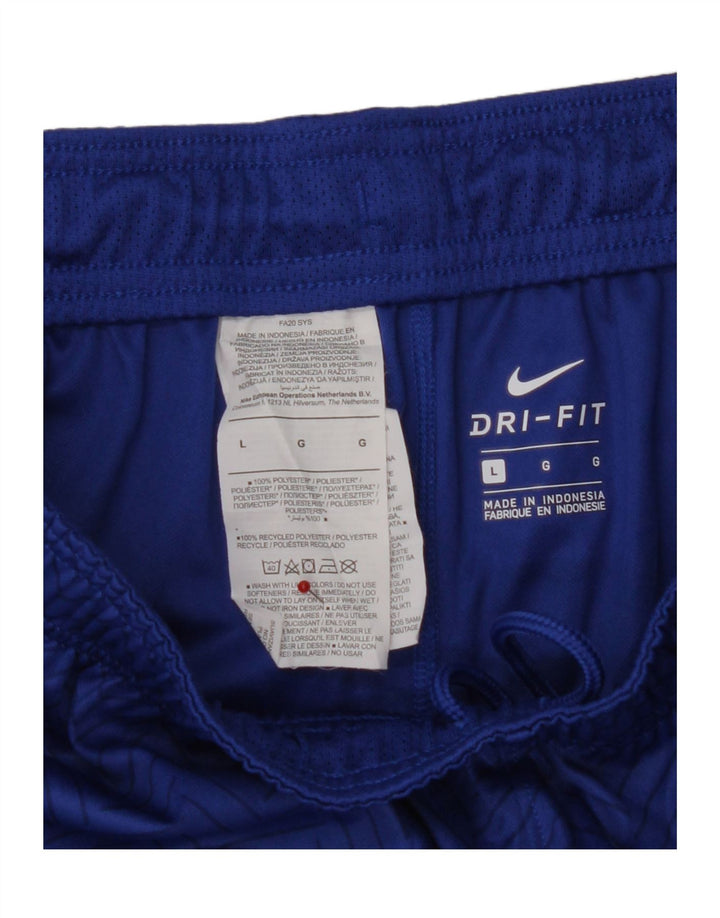 Nike Pantalones cortos deportivos Dri Fit Graphic para hombre, poliéster color block azul grande