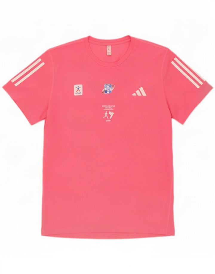 Camiseta con gráfico Adidas para hombre Top grande de poliéster rosa