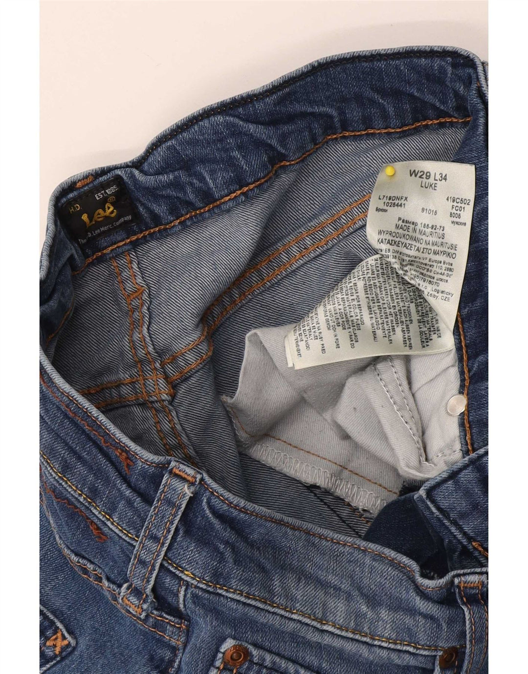 Vaqueros Lee Luke Slim para Mujer W29 L28 Algodón Azul